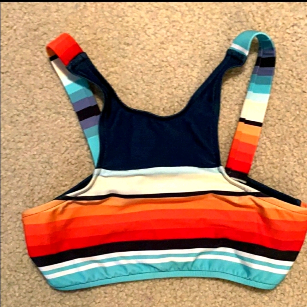 RIP CURL STRIPED  HALTER BIKINI TOP, Size XS
